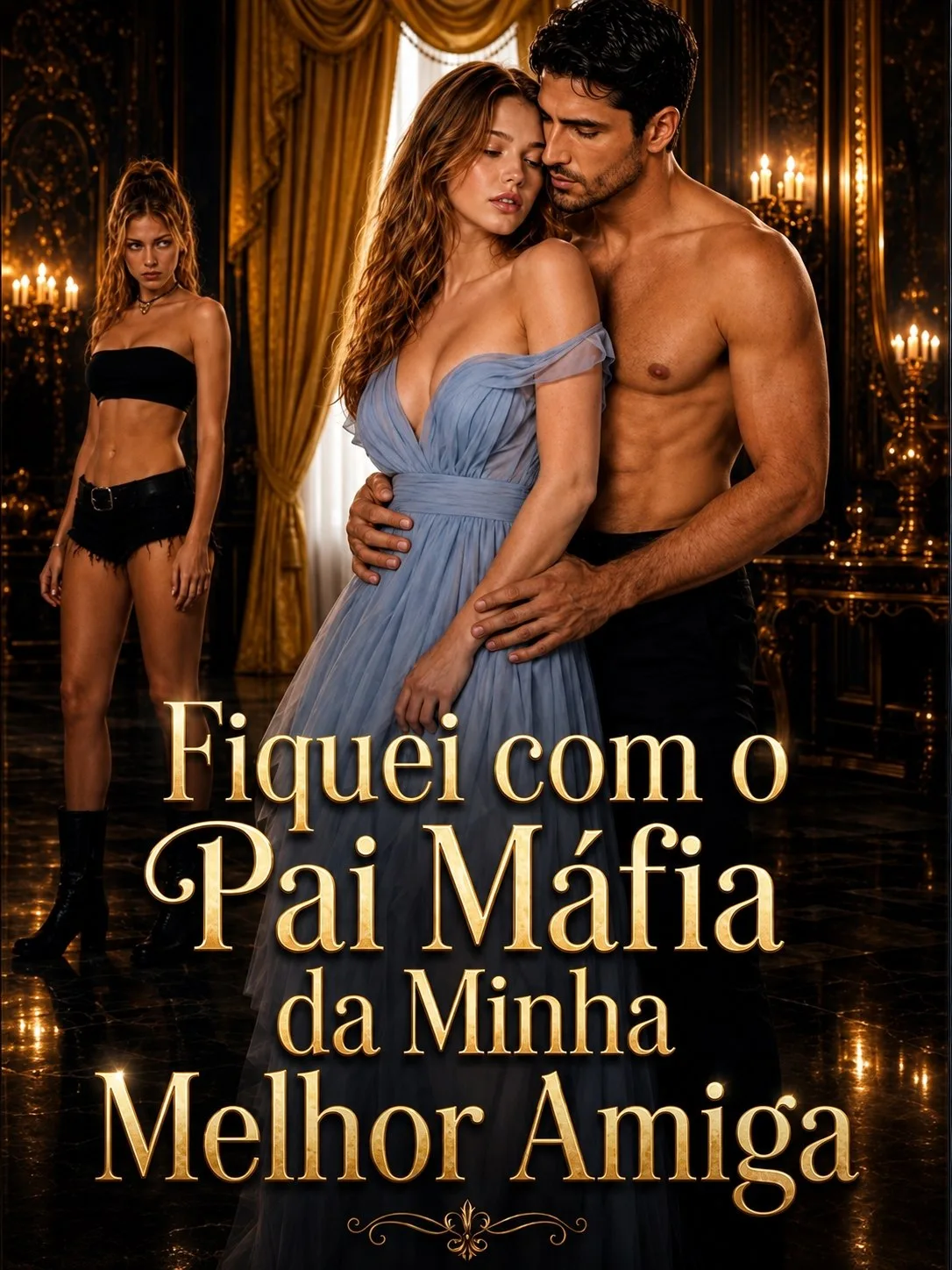 Capa de Fiquei com o Pai Máfia da Minha Melhor Amiga
