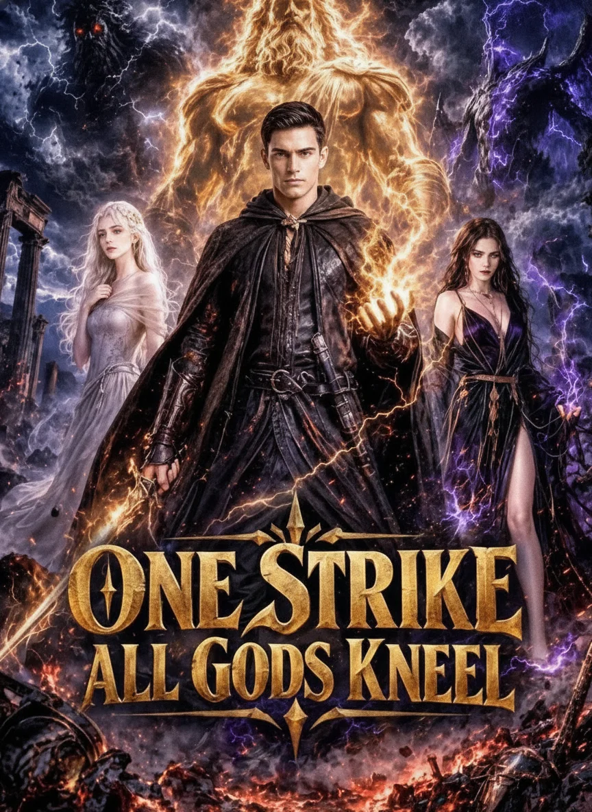 Capa de Um Só Golpe: Modo Deus - (One Strike All Gods Kneel)